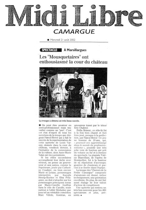 Les Mousquetaires au couvent au château de Marsillargues