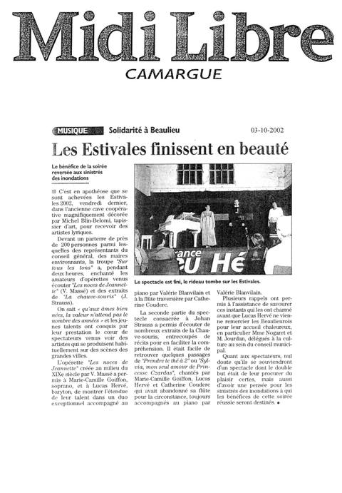 Les Noces de Jeannette et La Chauve-souris à Beaulieu