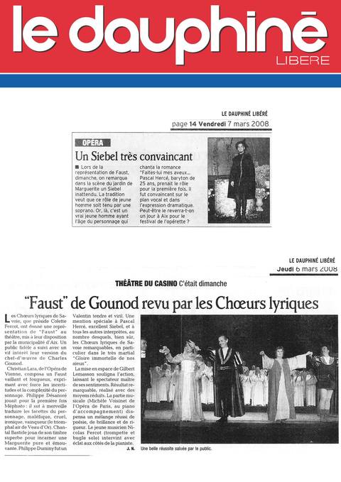 Faust de Gounod au théâtre du casino d'Aix-les-Bains