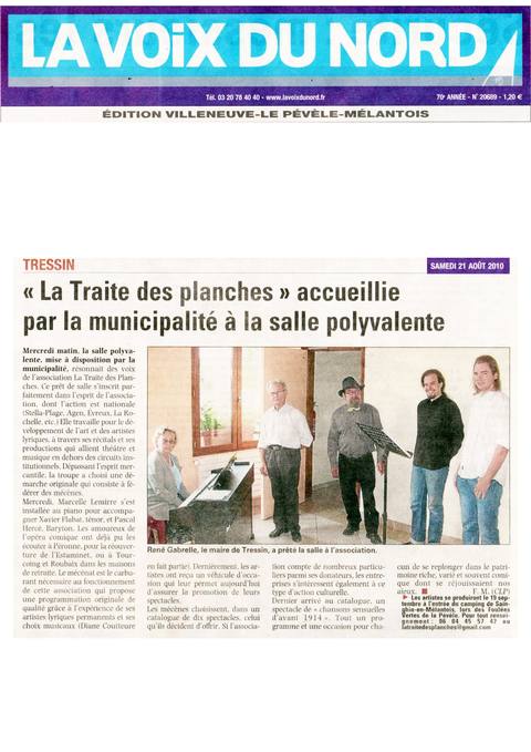 La Traite des Planches à la salle polyvalente de Tressin