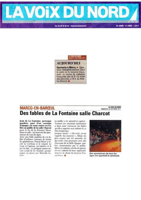 Fables de La Fontaine salle Charcot à Marcq-en-Barœul