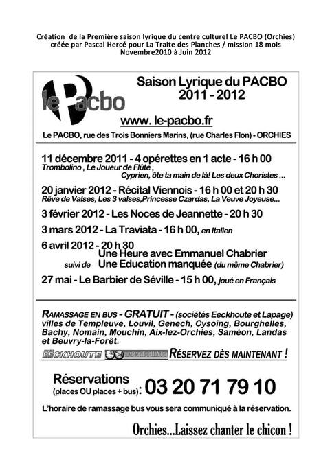 Première saison lyrique du PACBO à Orchies