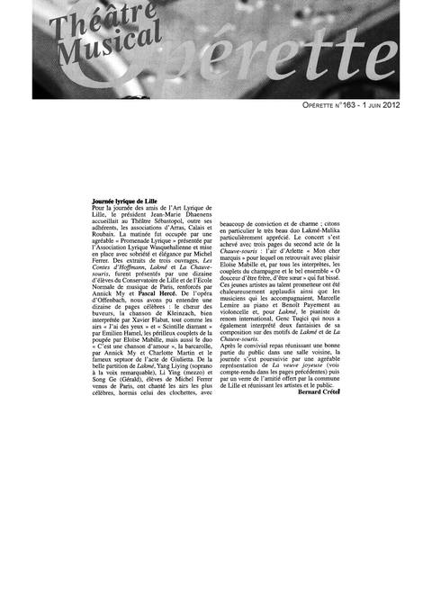 Journée lyrique au théâtre Sébastopol de Lille