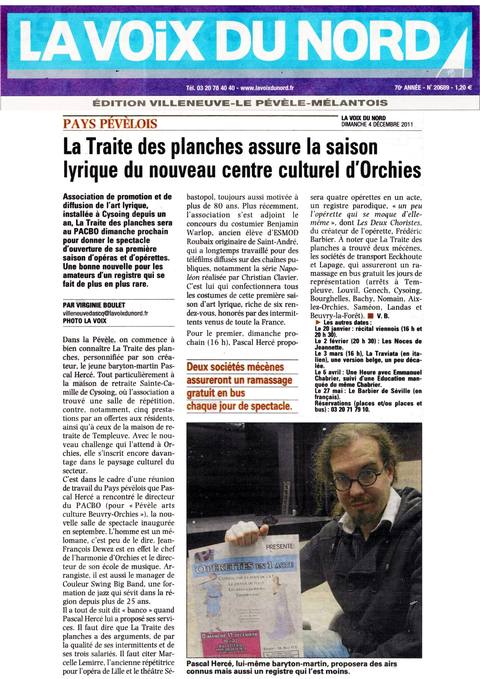 Saison lyrique du nouveau centre culturel d'Orchies