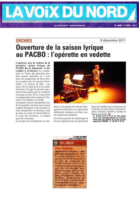 Ouverture de la saison lyrique au PACBO d'Orchies