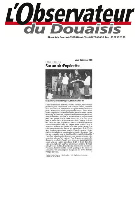 Répétition des opérettes en un acte à Orchies
