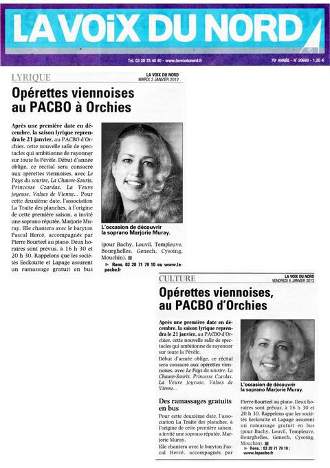 Récital d'opérettes viennoises au PACBO d'Orchies