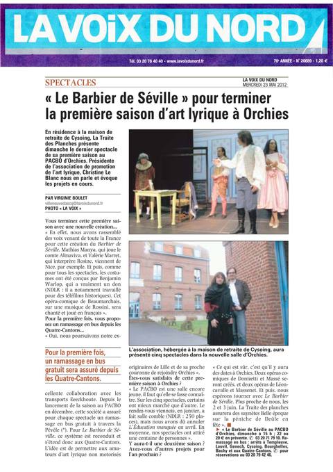 Le Barbier de Séville, fin de saison lyrique à Orchies