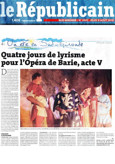 Quatre jours de lyrisme pour l'Opéra de Barie