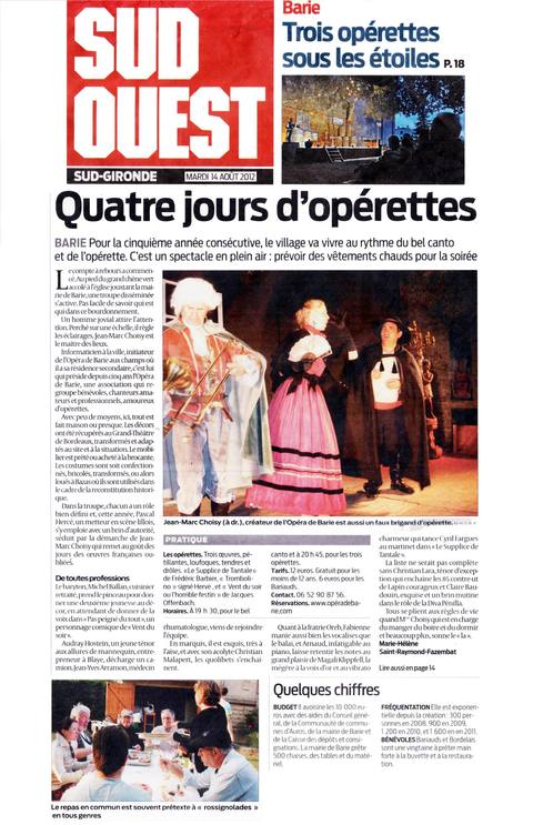 Quatre jours d'opérettes au festival de Barie