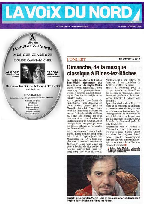 Concert de musique sacrée à Flines-lez-Râches