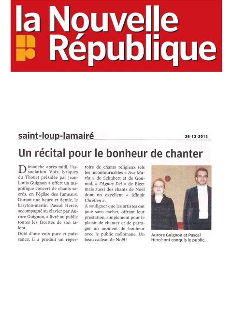 Récital de chants sacrés à l'église des Jumeaux