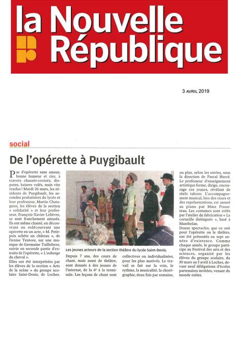 Opérette M. Petitpois achète un château à Puygibault