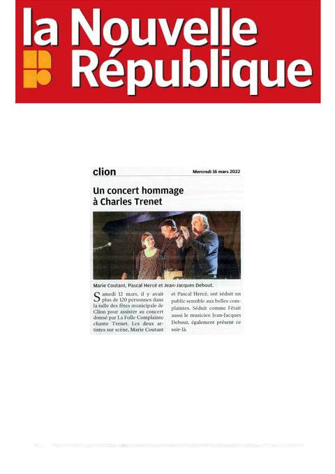 Concert hommage à Charles Trenet à Clion